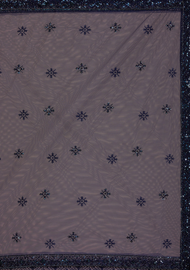 Navy Blue Cutdana Net Readymade Lehenga