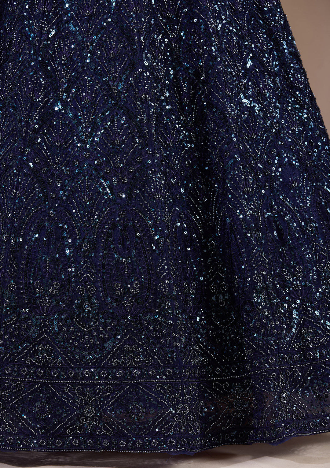 Navy Blue Cutdana Net Readymade Lehenga