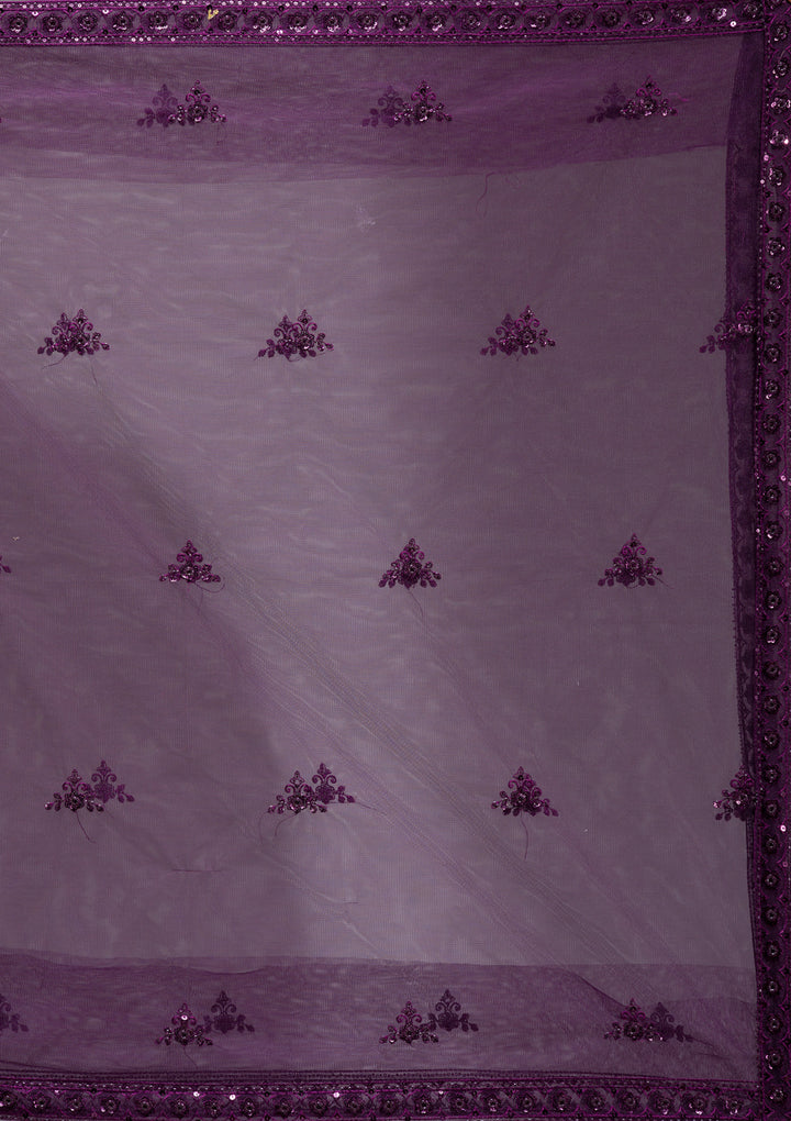 Wine Cutdana Net Readymade Lehenga