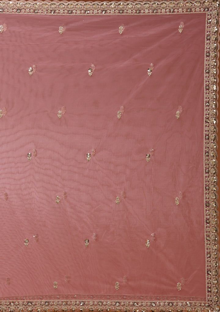 Onion Pink Zariwork (Silver) Banarasi Readymade Lehenga