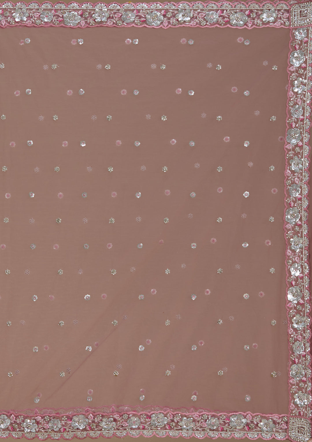 Wine Sequins Georgette Semi-Stitched Lehenga