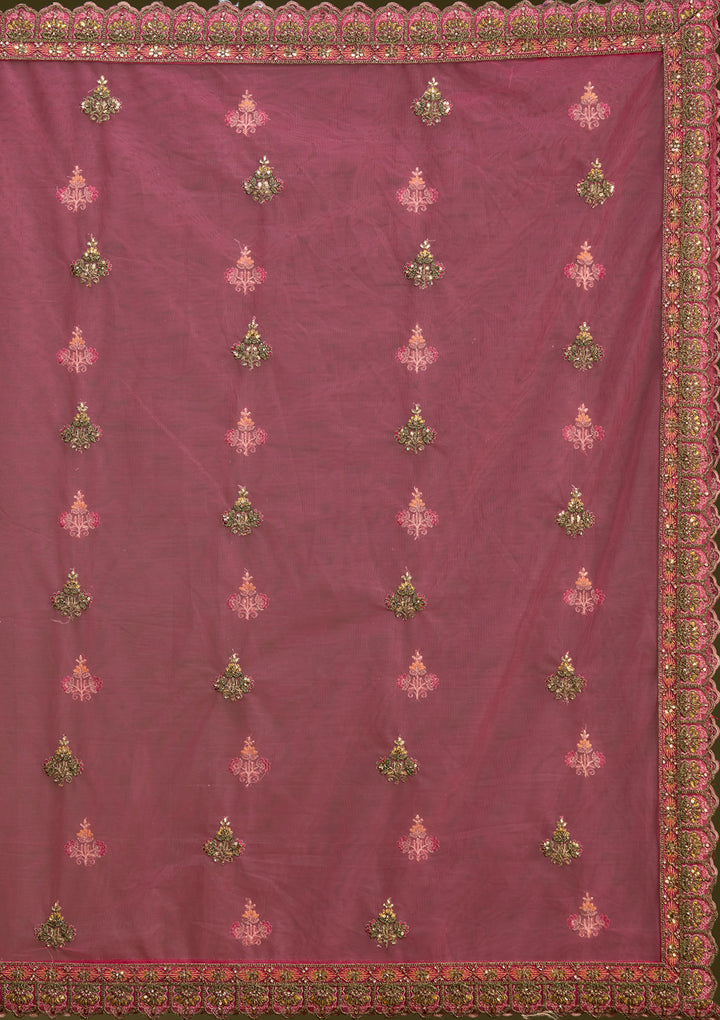 Rani Pink Cording Net Readymade Lehenga