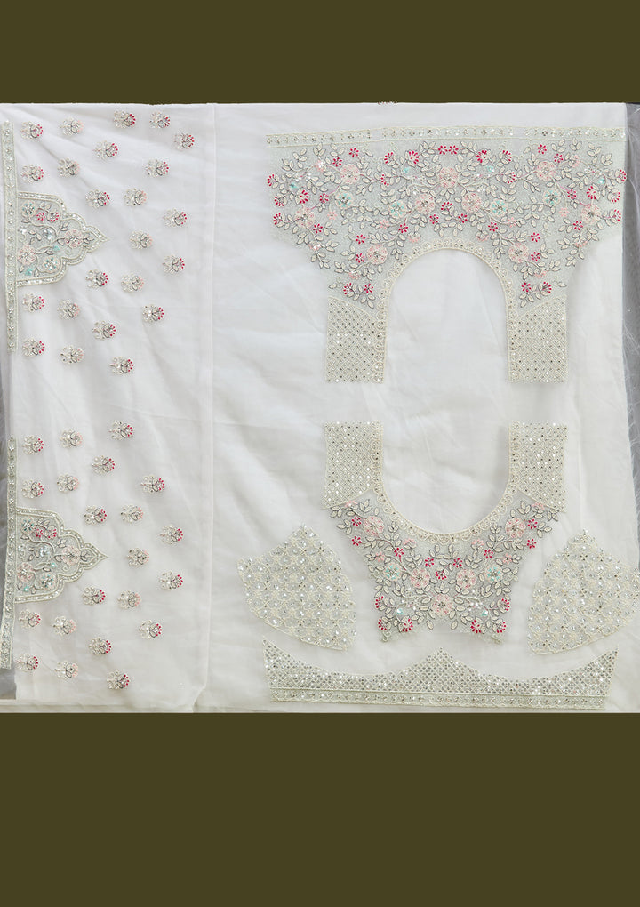 White Cording Net Readymade Lehenga