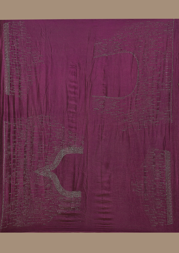 Wine Sequins Semi Crepe Semi-Stitched Lehenga