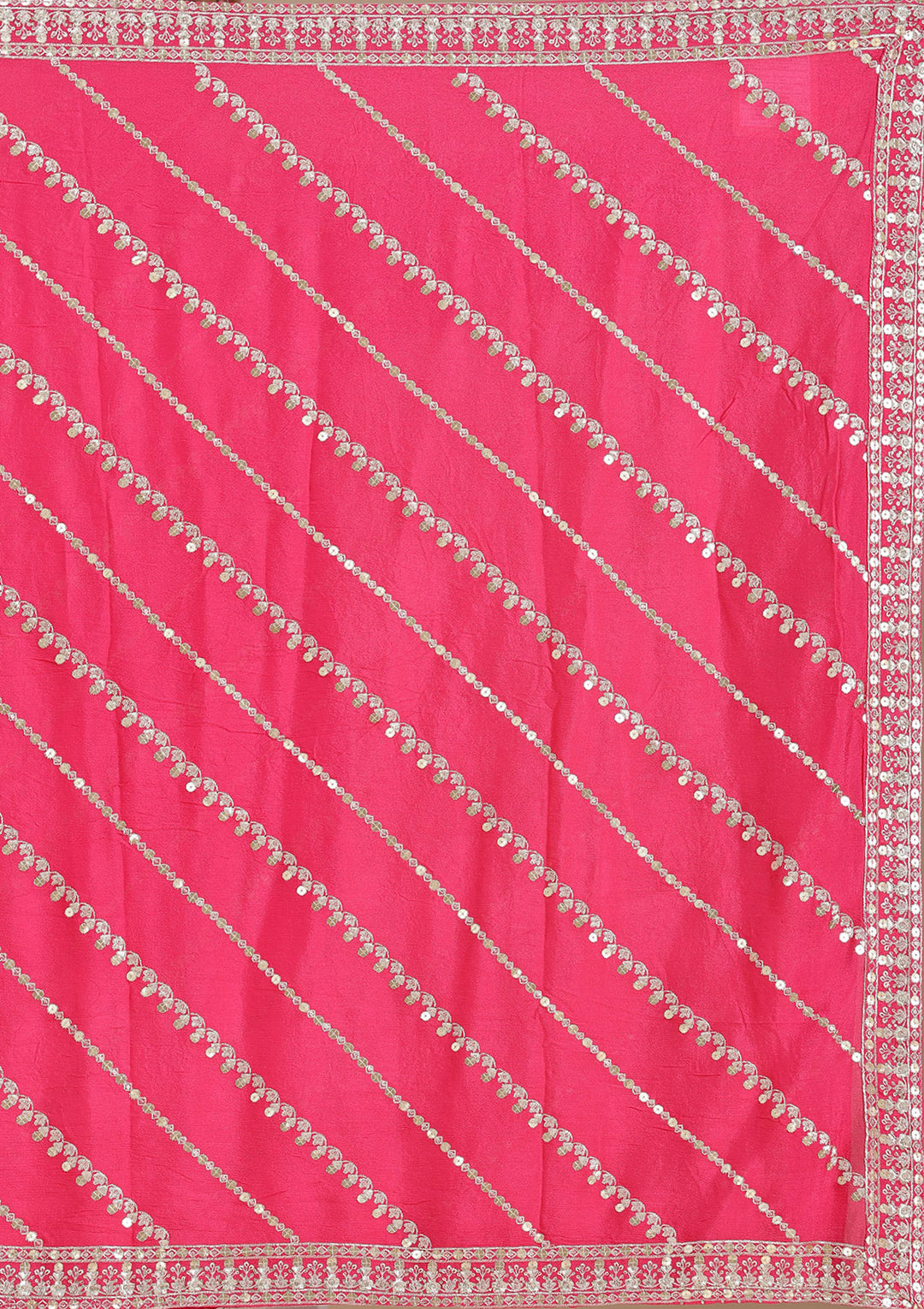 Rani Pink Zardozi (Gold) Georgette Readymade Lehenga