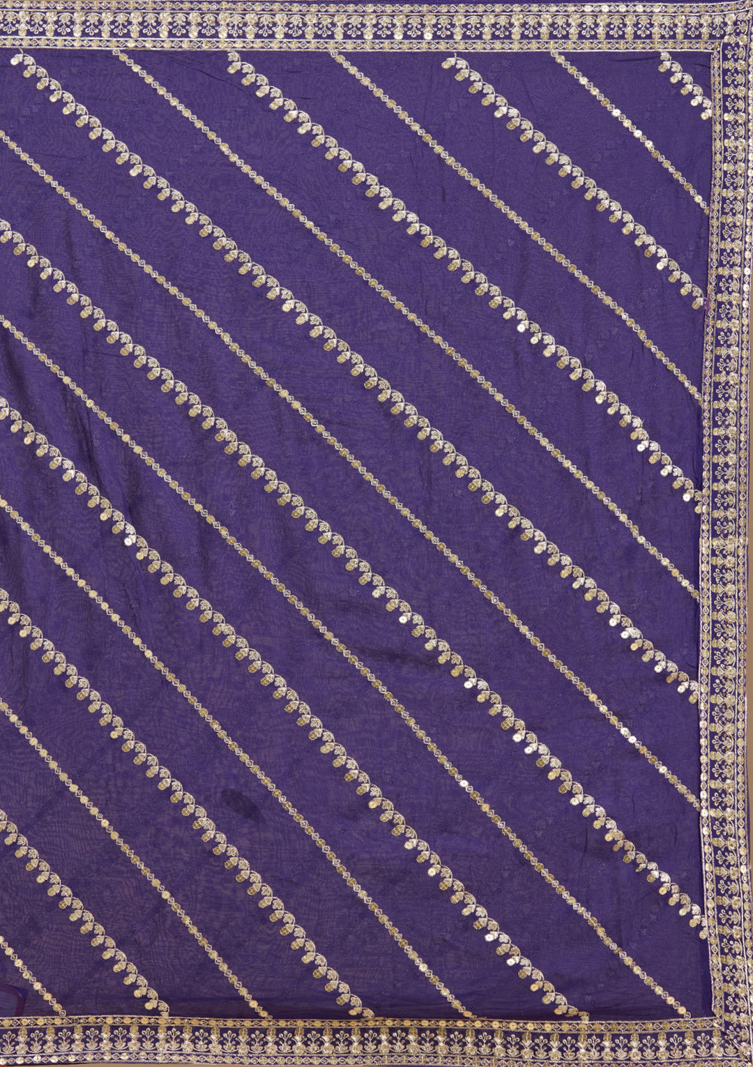 Royal Blue Zardozi (Gold) Georgette Readymade Lehenga