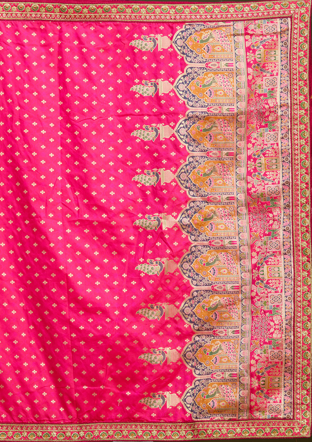 Mustard Stonework Banarasi Readymade Lehenga