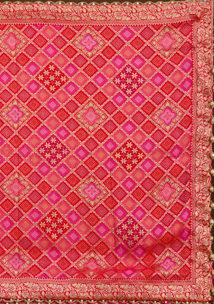 Beige Threadwork Georgette Readymade Lehenga