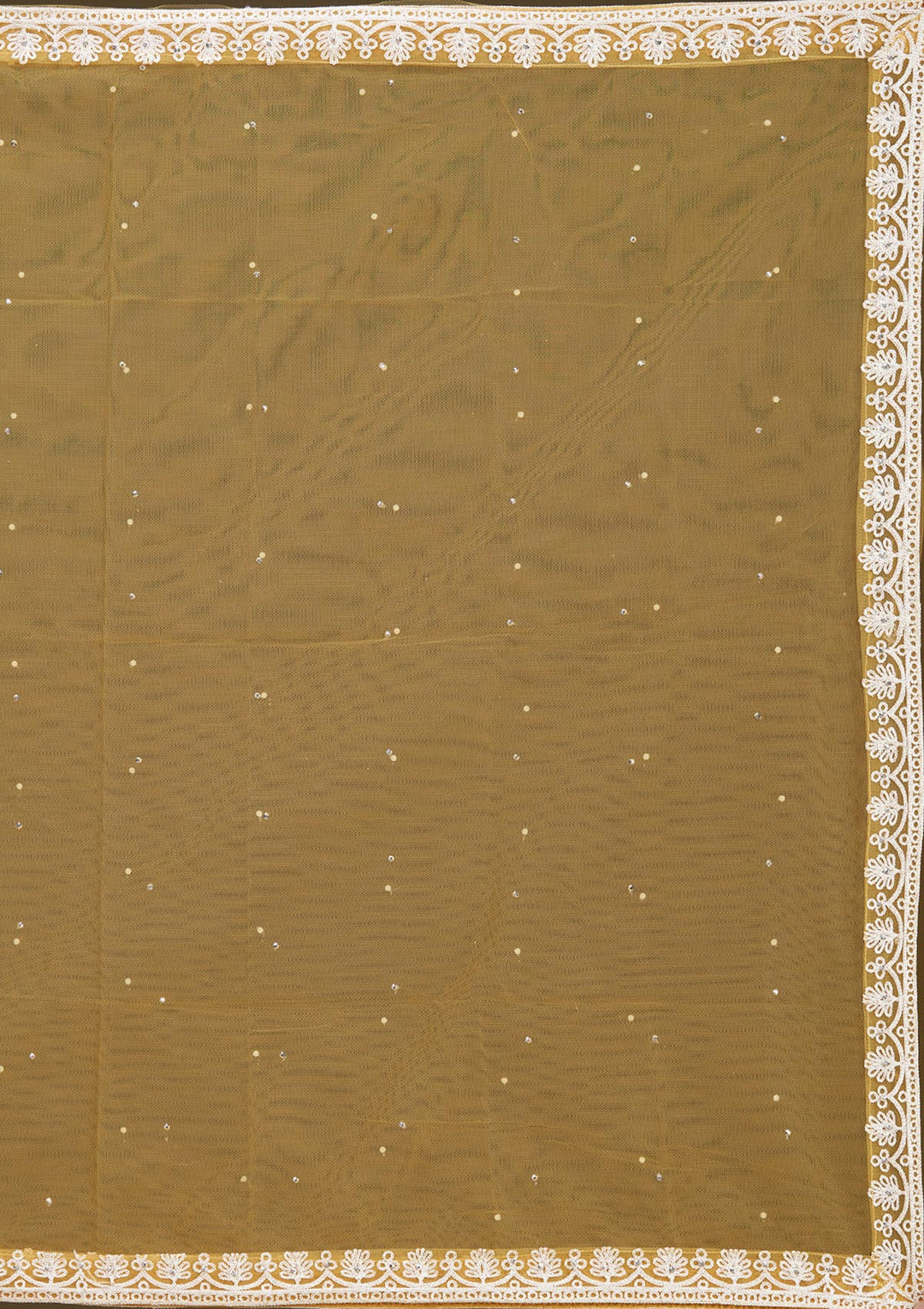 Mustard Yellow Threadwork Net Readymade Lehenga