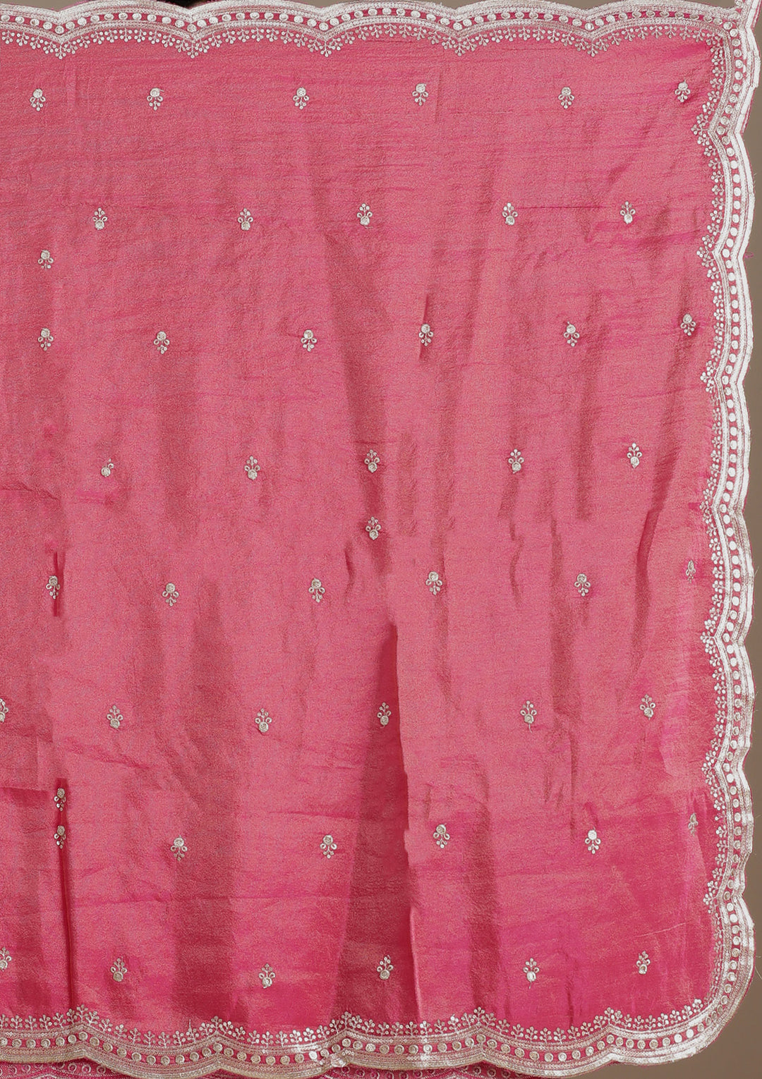 Gajari Pink Cording Banarasi Readymade Lehenga