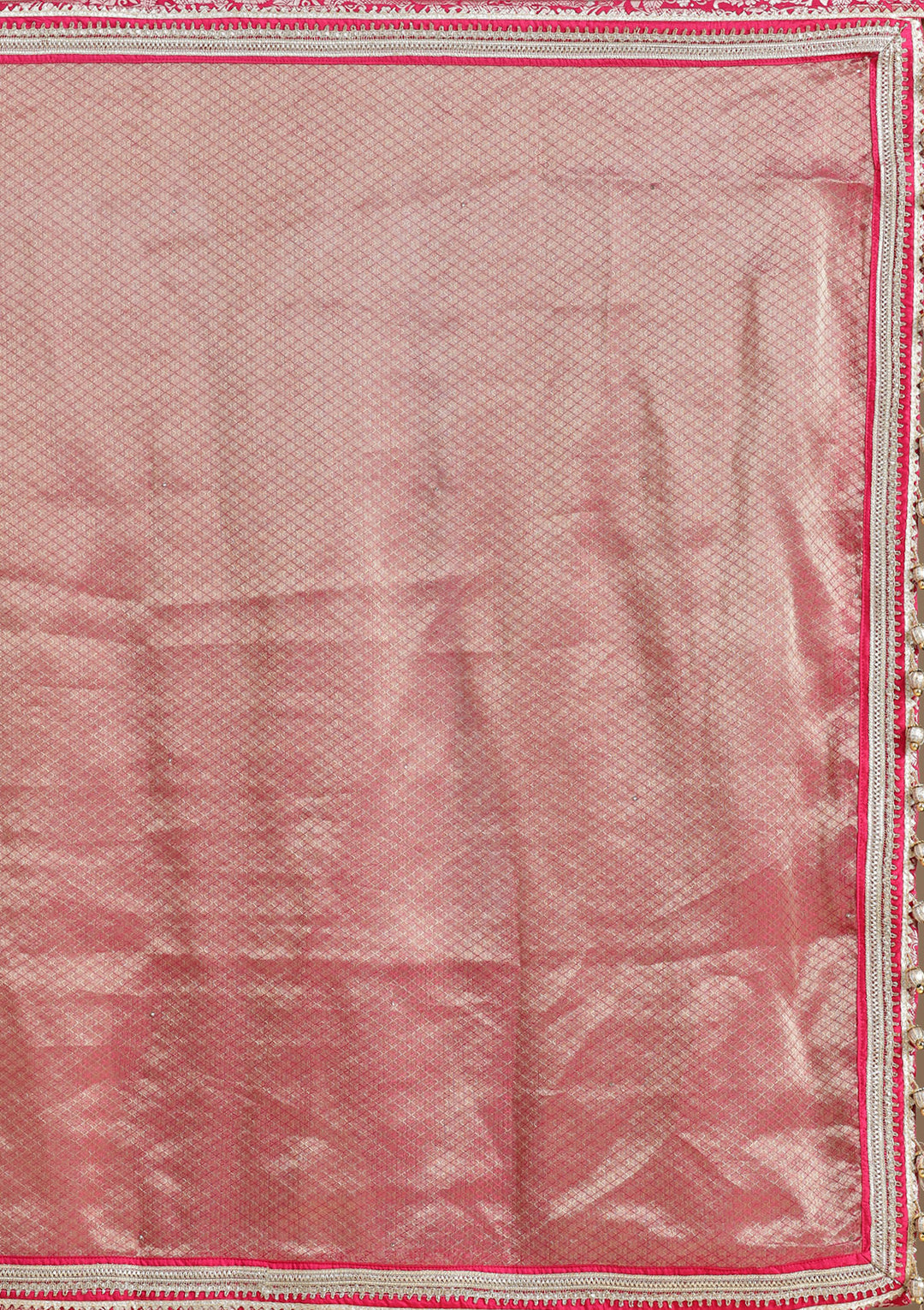 Rani Pink Zariwork (Gold) Banarasi Readymade Lehenga