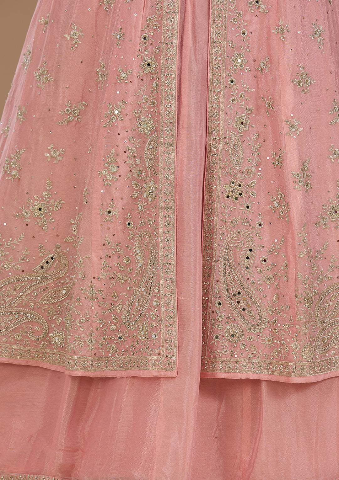 Silver Zariwork Pink Soft Raw Silk Stitched Lehenga Blouse With Dupatta