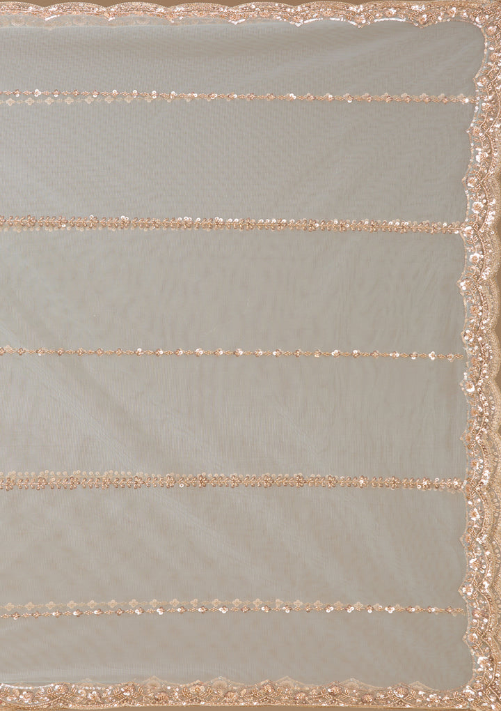 Sky Blue Cutdana Net Readymade Lehenga