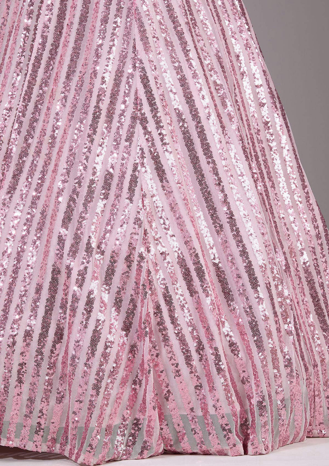 Pink Sequins Net Readymade Gown