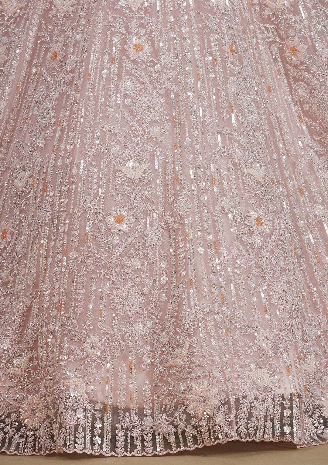 Pink Stonework Net Gown