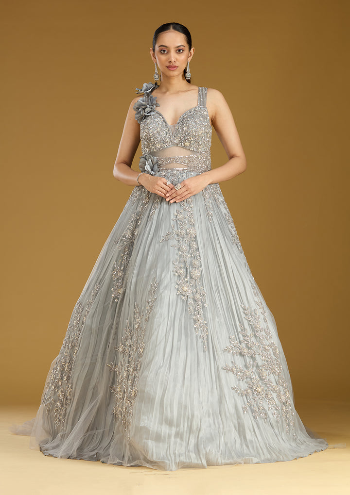 Grey Stonework (Silver) Tissue Gown