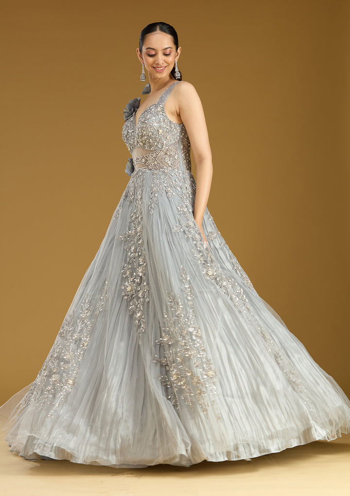 Grey Stonework (Silver) Tissue Gown