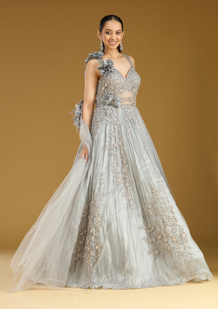 Grey Stonework (Silver) Tissue Gown