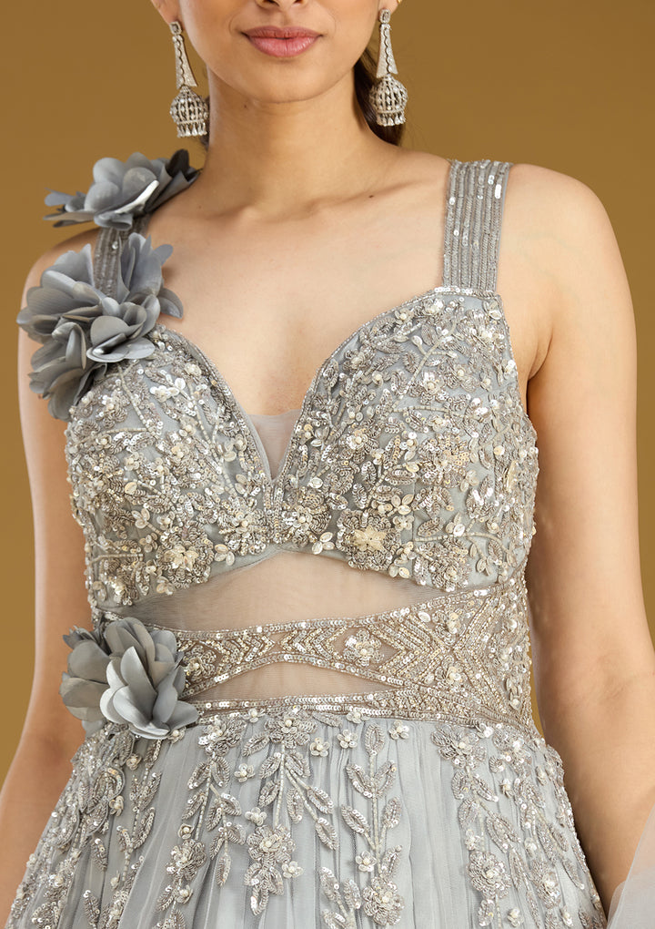 Grey Stonework (Silver) Tissue Gown