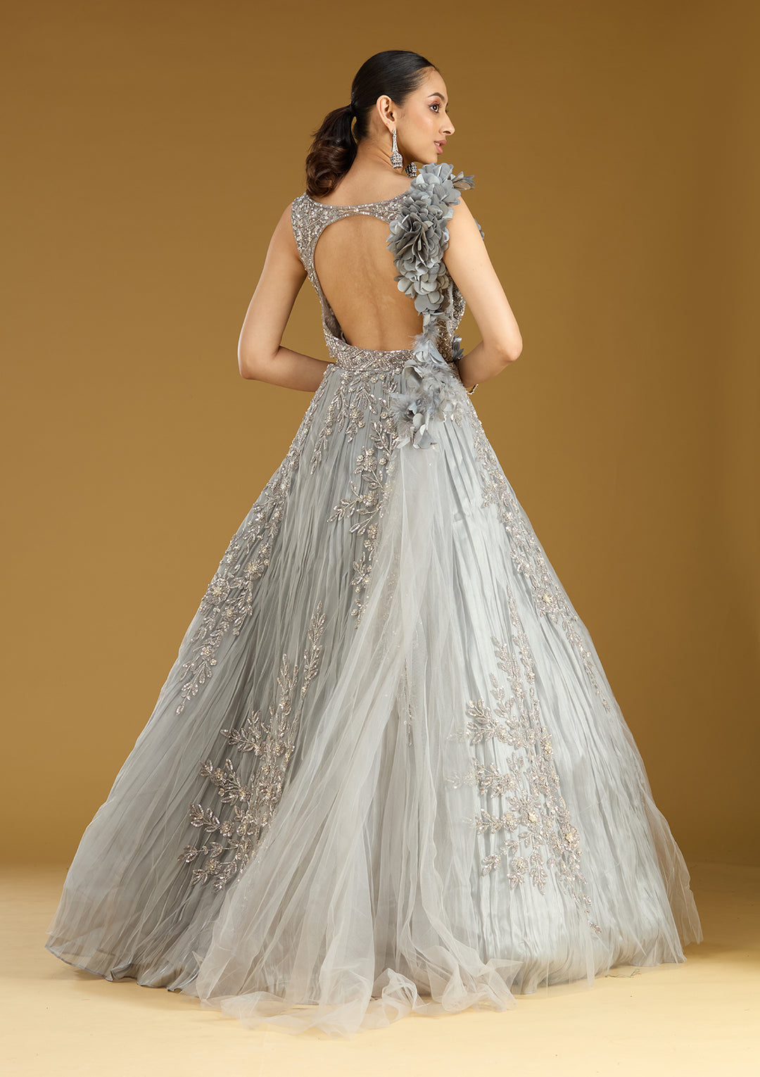 Grey Stonework (Silver) Tissue Gown