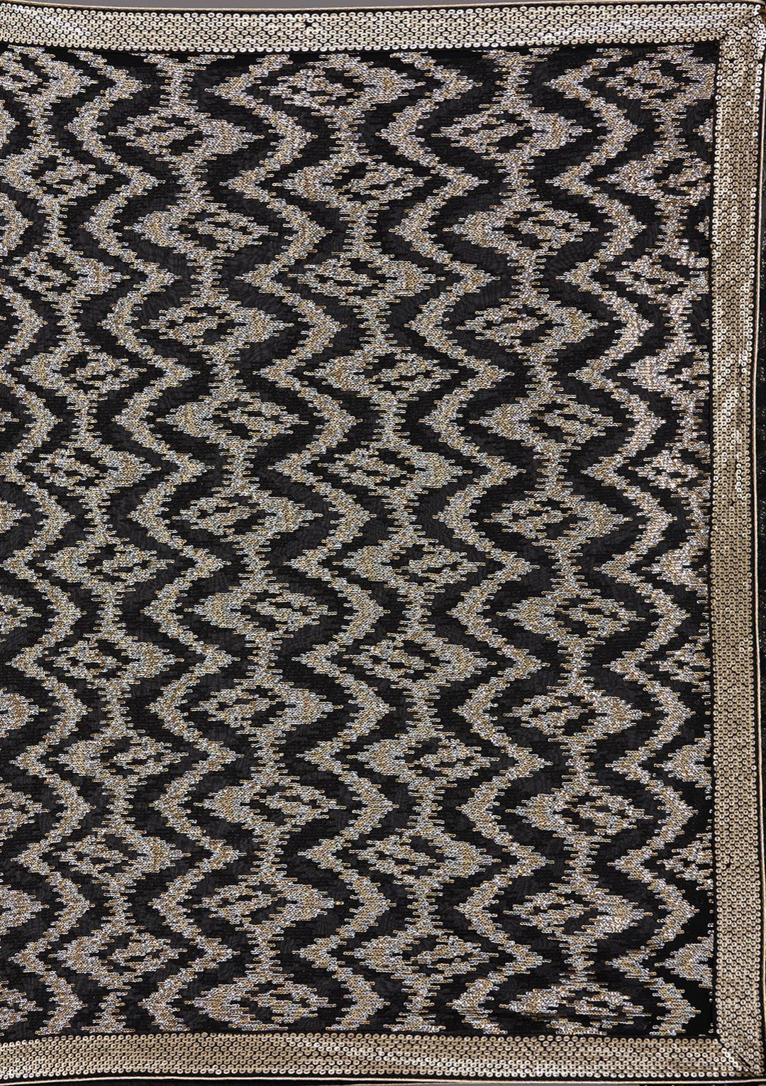 Black Sequins Georgette Saree