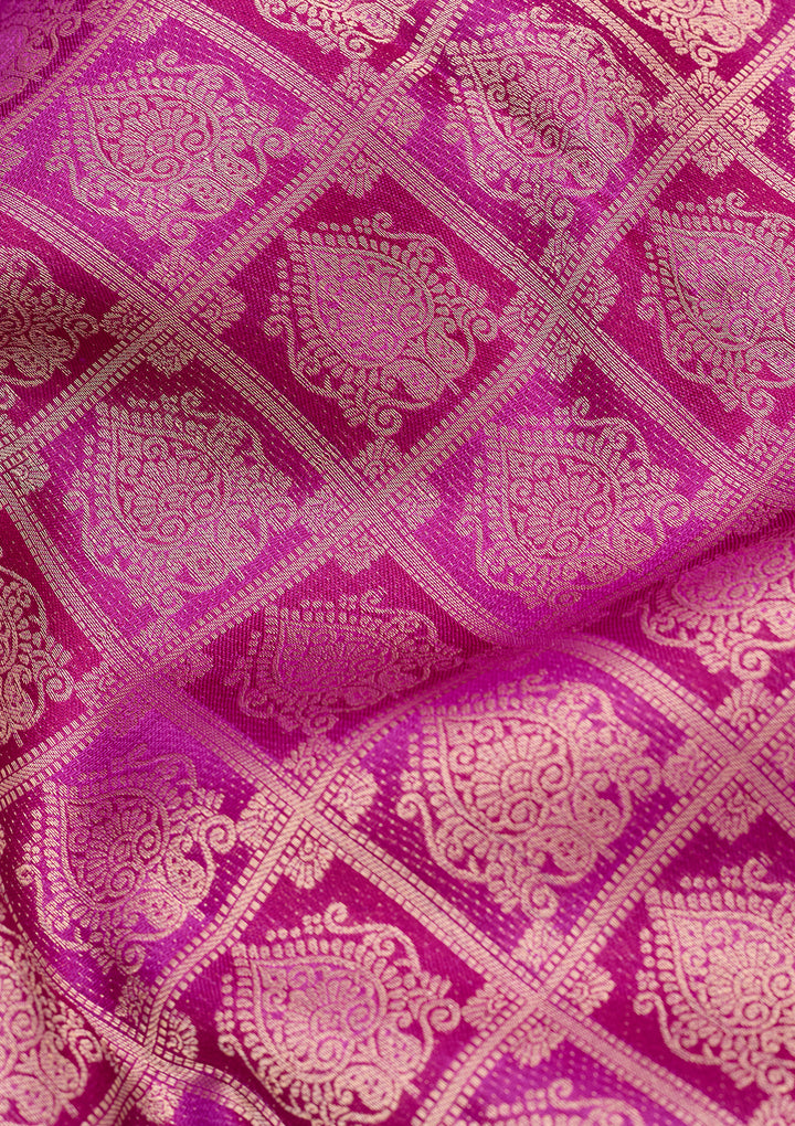 Purple Zariwork (Gold) Pure Silk Saree