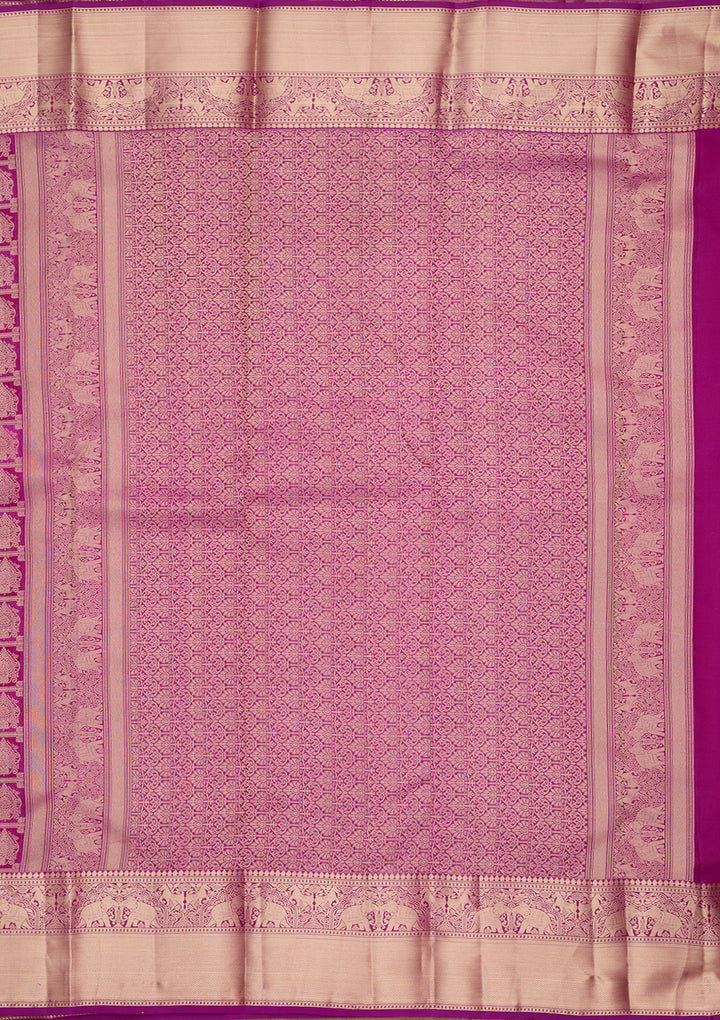 Purple Zariwork (Gold) Pure Silk Saree