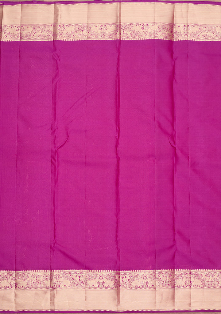 Purple Zariwork (Gold) Pure Silk Saree