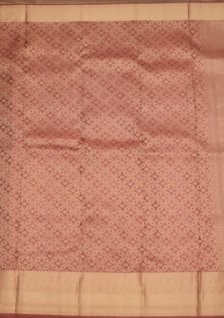 Brown Zariwork (Gold) Silk Saree