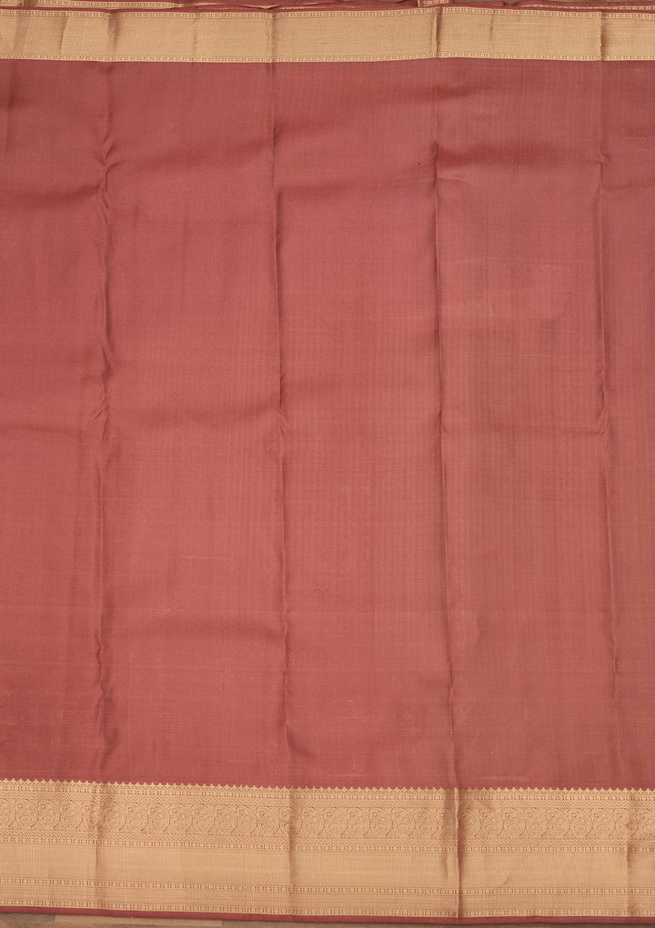 Brown Zariwork (Gold) Silk Saree