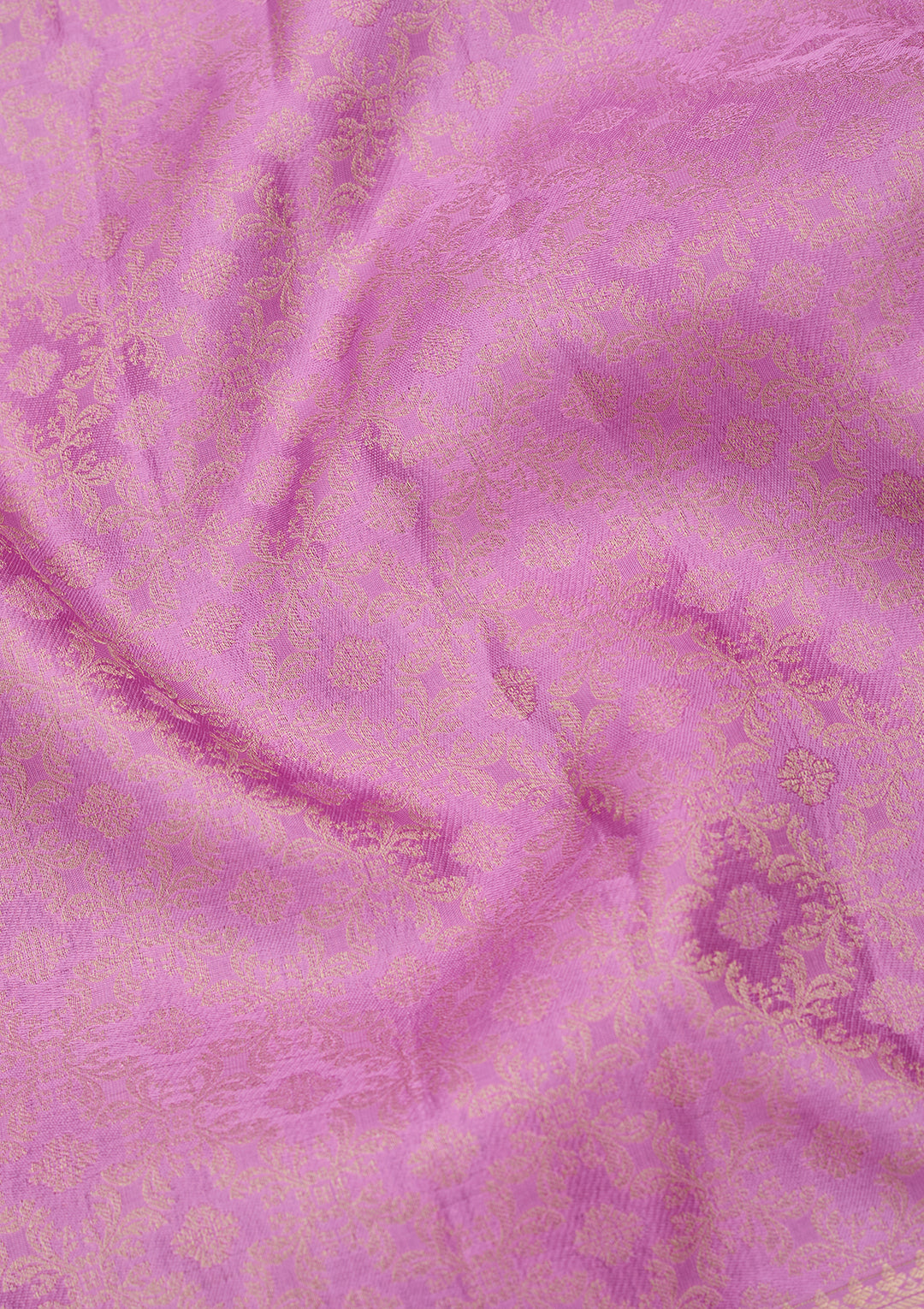 Light Lavender Silk Jaal Gold Zariwork Saree With Matching Blouse Piece