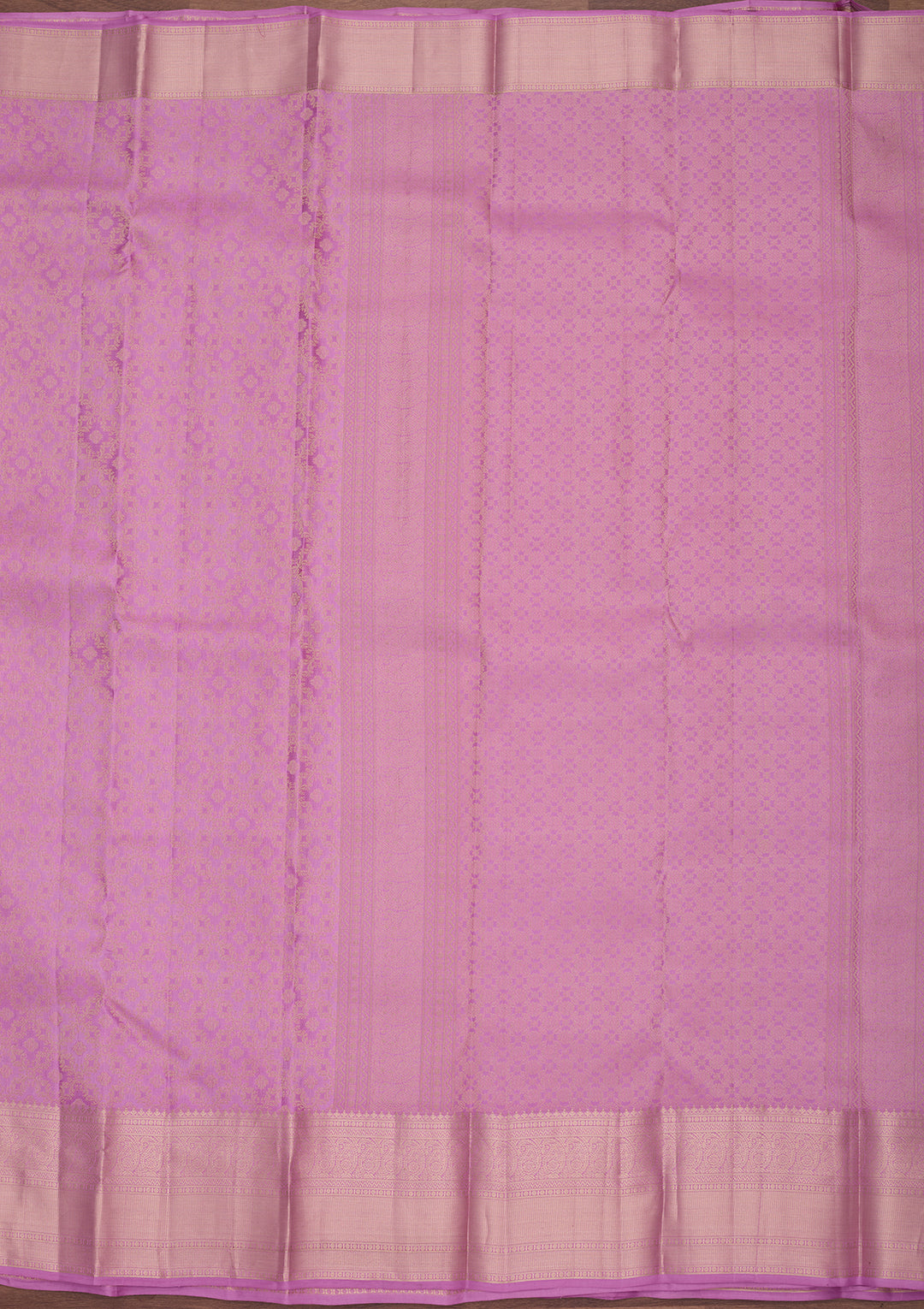 Light Lavender Silk Jaal Gold Zariwork Saree With Matching Blouse Piece