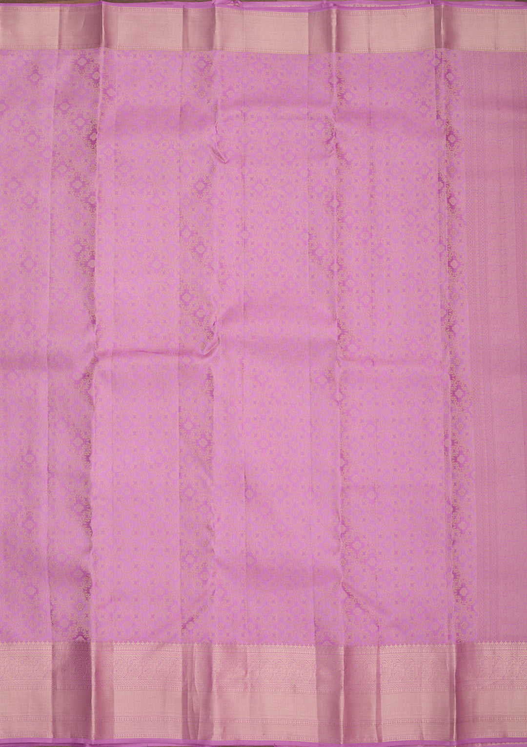 Light Lavender Silk Jaal Gold Zariwork Saree With Matching Blouse Piece