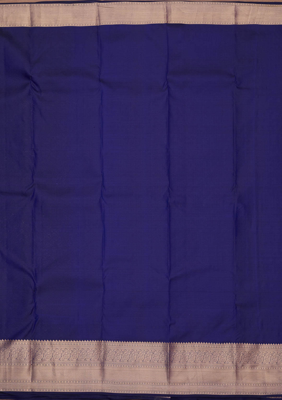 Royal Blue Silk Jaal Gold Zariwork Saree With Matching Blouse Piece