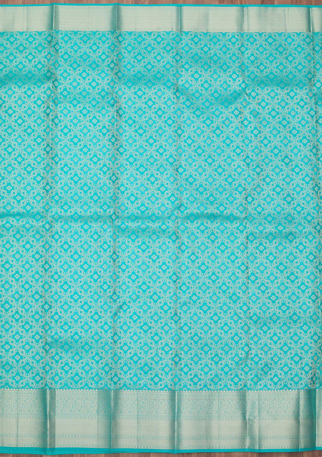 Turquoise Blue Zariwork (Silver) Silk Silk_Saree