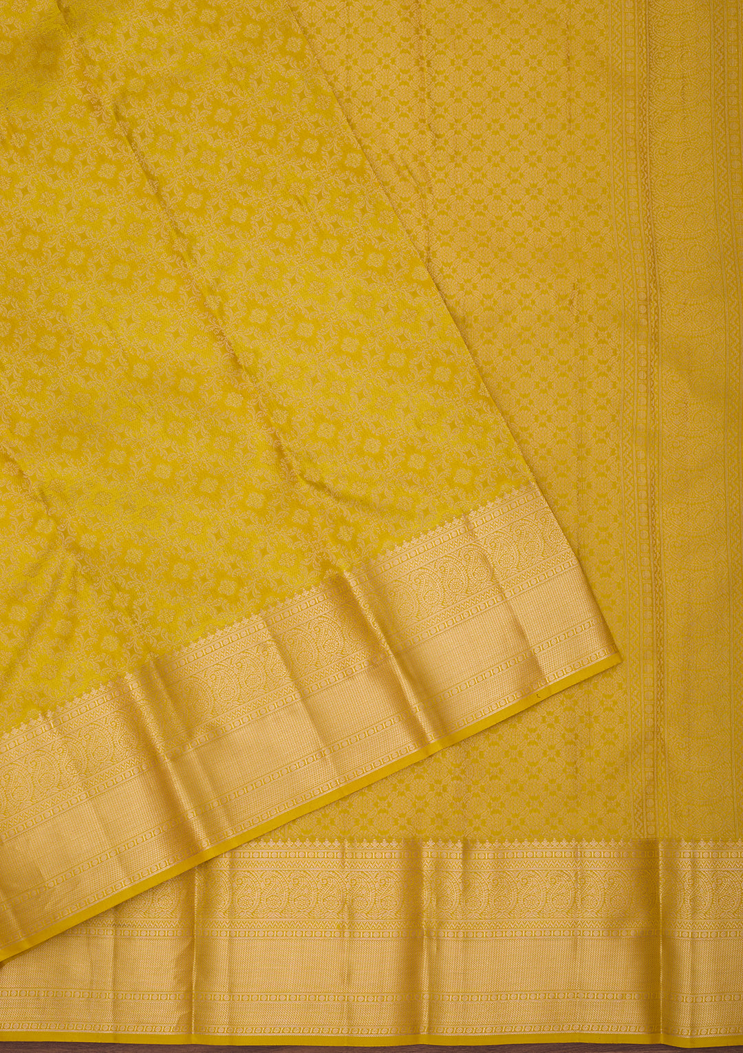 Yellow Zariwork (Gold) Pure Silk Saree