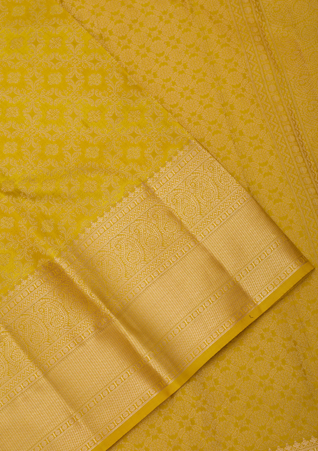 Yellow Zariwork (Gold) Pure Silk Saree
