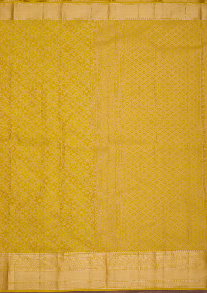 Yellow Zariwork (Gold) Pure Silk Saree