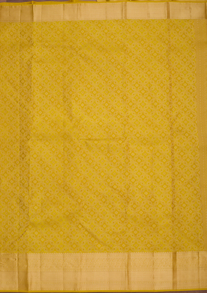 Yellow Zariwork (Gold) Pure Silk Saree