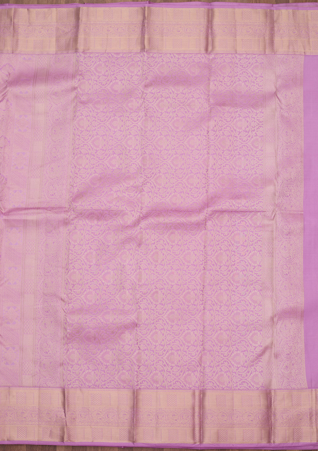 Lavender Silk Jaal Silver Zariwork Saree With Matching Blouse Piece