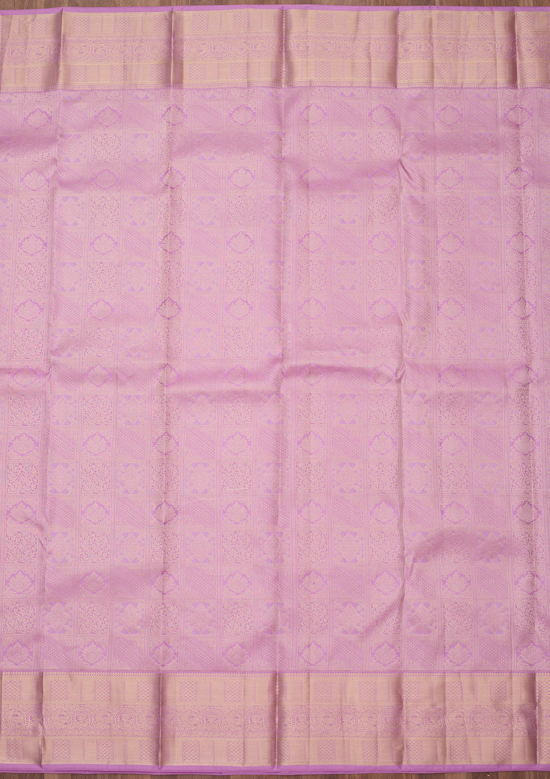 Lavender Silk Jaal Silver Zariwork Saree With Matching Blouse Piece