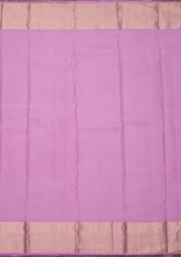 Lavender Silk Jaal Silver Zariwork Saree With Matching Blouse Piece