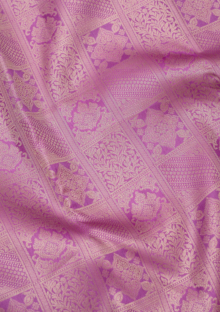 Light Lavender Zariwork Pure Silk Saree