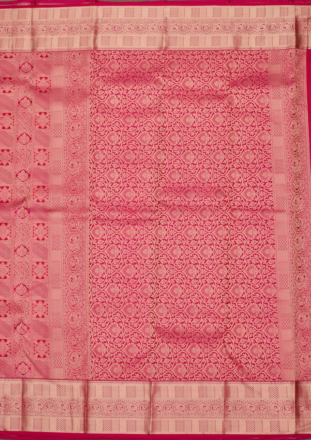 Rani Pink Zariwork Pure Silk Saree