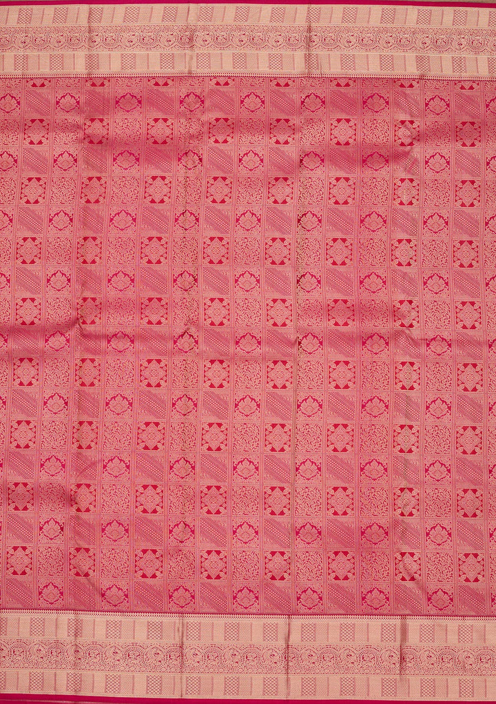 Rani Pink Zariwork Pure Silk Saree