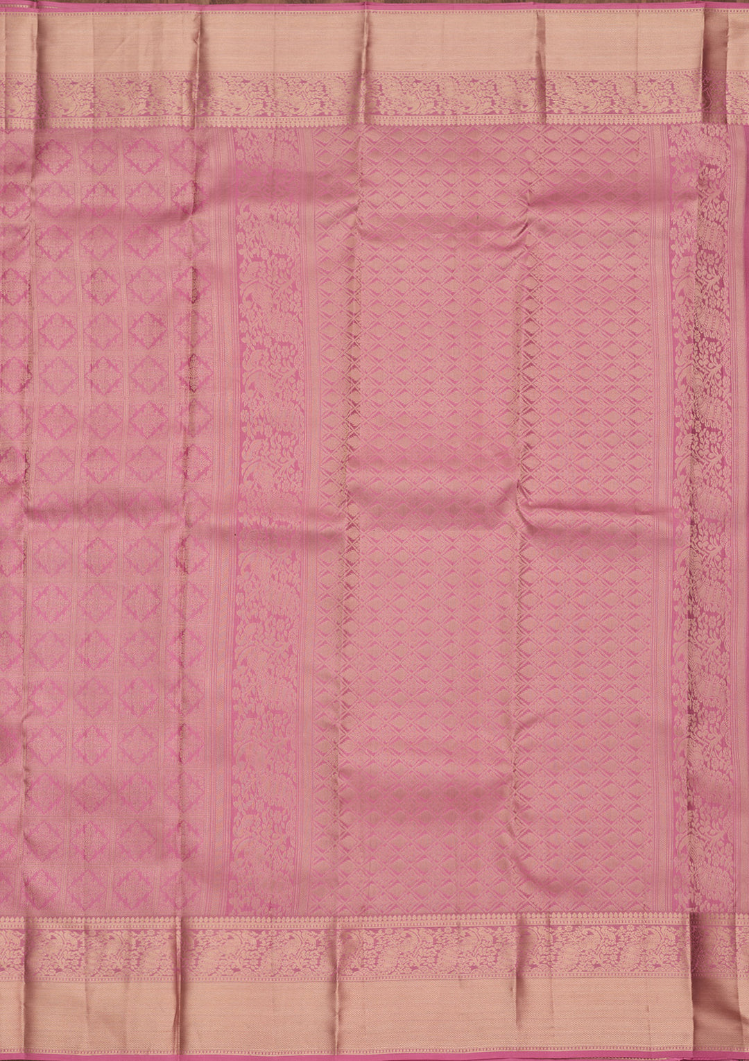Onion Pink Silk Jaal Saree With Matching Blouse Piece