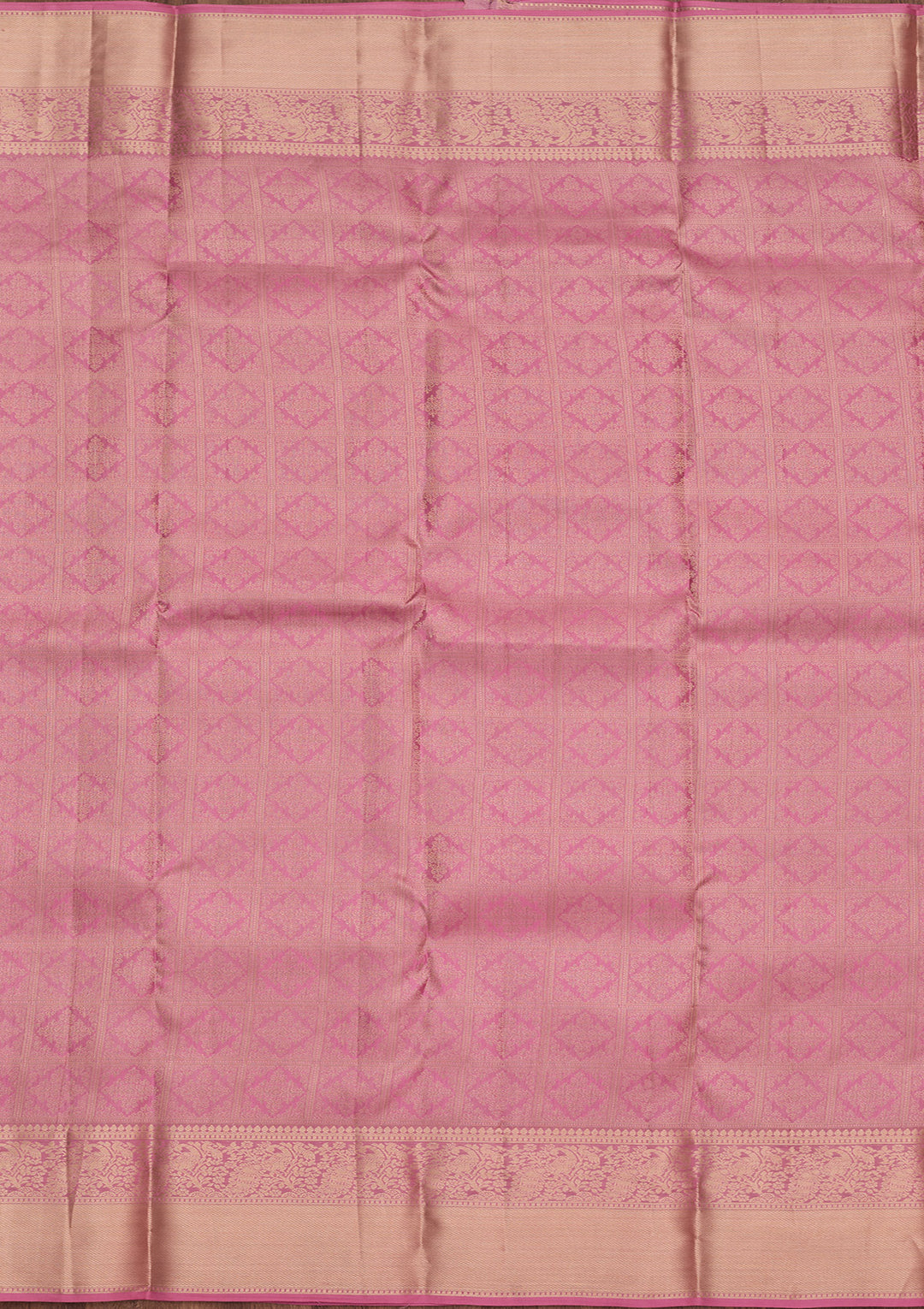 Onion Pink Silk Jaal Saree With Matching Blouse Piece