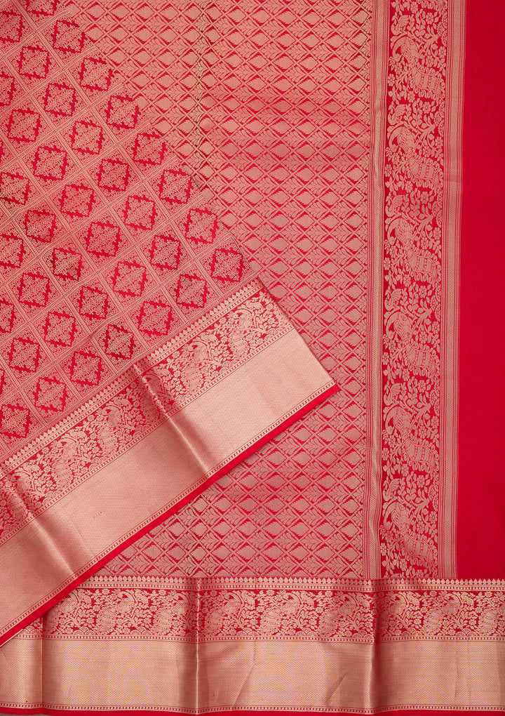 Red Zariwork Pure Silk Saree