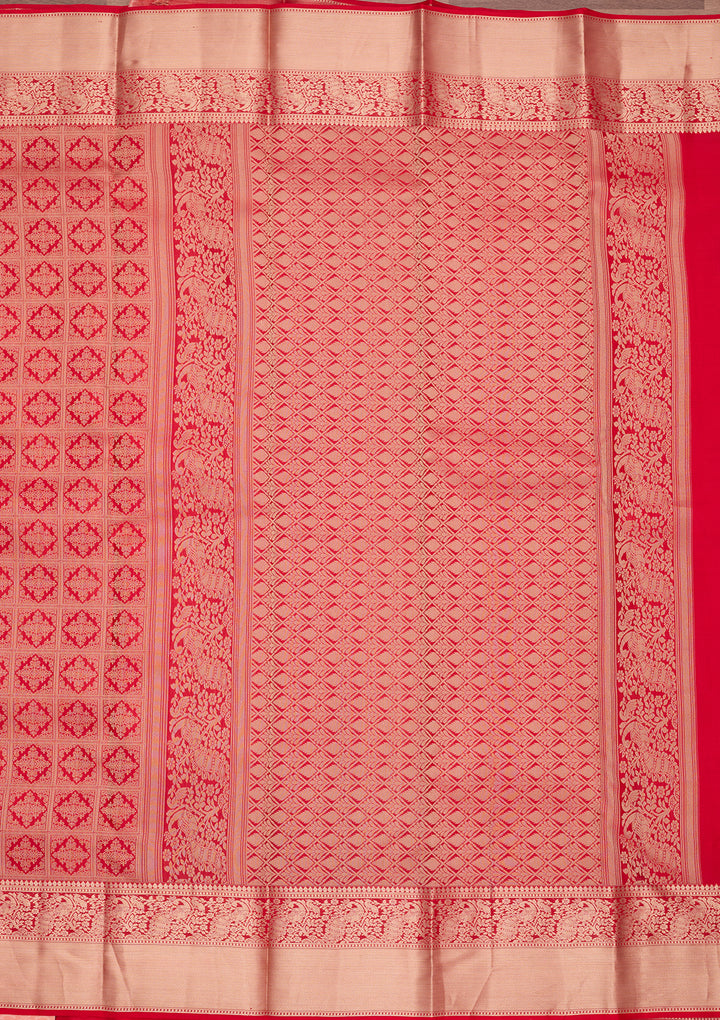 Red Zariwork Pure Silk Saree