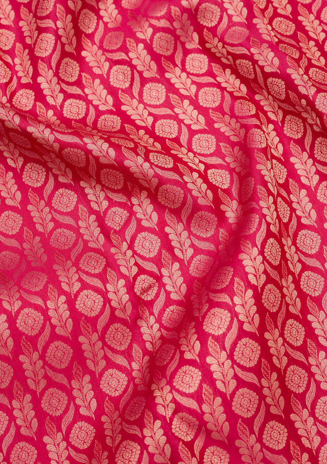 Rani Pink Silk Jaal Saree With Matching Blouse Piece